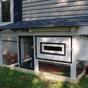 Originally had a solid door...put a window in to get light in the mornings