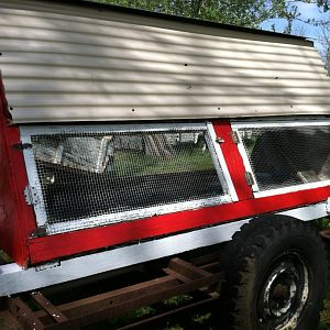 Here is the chicken coop I got for free!  All I had to do was some minor fixing up and paint.  My chicks will be here around June 26th!  Can't wait!