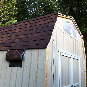 The outside of the chicken coop.