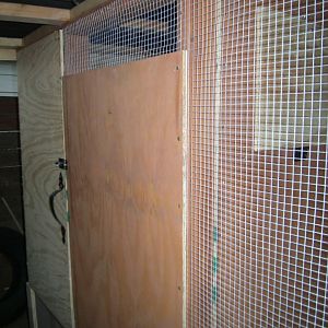 outside door to hen house...still needed to be stained and touched up