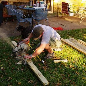 Miter saw in action.