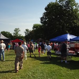 view of the crowd at the MD Chicken Swap in Sharpsburg MD
