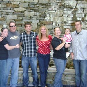 (Starting From the right) Bro.Jay  - little Zoe -and her mommy - Sis. Jess - "Mom" the Rock - Bro. Josh - Hubby Jeremy - And me Loni ^o^