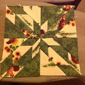 Hunter's Star quilt block. It's a 12" square.