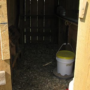 roost and cleanout door in the back