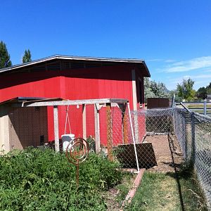 small chicken run/house with garden.