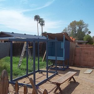 The coop is almost done.