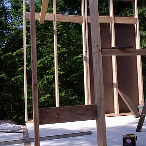 Plywood sub floor on and walls are starting to go up!  NOW people will believe I'm building a house!