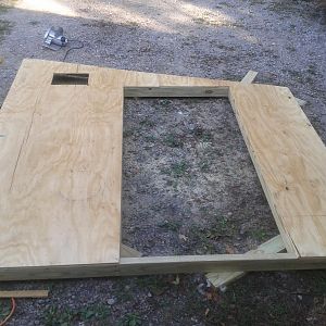 The side/door wall done and ready to go up!