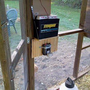 Inside view of battey stand, power converter.