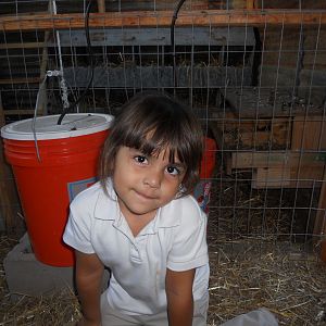 My Hallie bug helping me collect eggs today