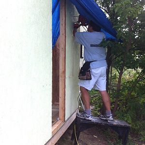 Lito drill the holes where to cut for the windows