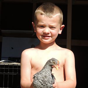 Evan with Baby Rock early in summer 2012