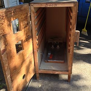 My grandfather's homemade dryer! They lived in this house since, I think, 1938! I've lived here now for over 10 years & don't know how they took care of this much land so well....? Either my disabilities r holding me back (fibromyalgia, chronic pain, migraines, TMJ, bulging discs, arthritis, Psoariasis, etc!), or I wasn't instilled with a good work ethic, or I just suck!!  But I'm doin' what I can! We have 4 apple trees, 1 pear tree, 1 plum tree (that's pretty much unedible), 1 grapevine & 1 fig tree.  Gonna try to dry some, c what happens... : ))