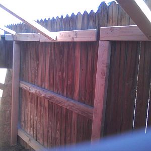 Rear of coop to fence frame