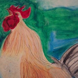 Abstract chicken art I think I could get into this haven't worked with oil pastels for over 5 years, what was I thinking depriving myself of all those vivid colors for so long?