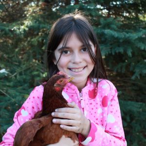 Me and my Rhode Island Red Amelia Cluckheart