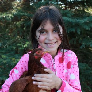 Me and my Rhode Island Red Amelia Cluckheart
