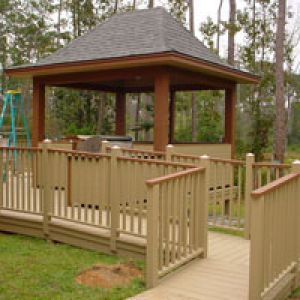 A cabana outdoor kitchen on a large custom deck we built.