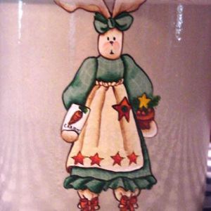 Close-up of the Country Bunny crock.