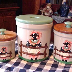 Some of my "cow lady" crocks.