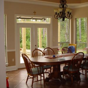 The dining room of a home we trimmed.