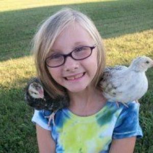 My daughter with her bantam rooster and hen
Peck and Peep