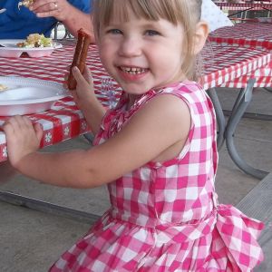 Mia at the church picnic
