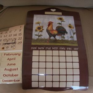 Rooster Magnetic Refrigerator Calendar