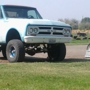 If you look close, you will see my babies practicing their roosting skills on the front axel of this truck...hehehehehe