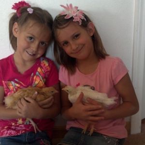 Esperanza , Celina and chickens P.butter and Heart