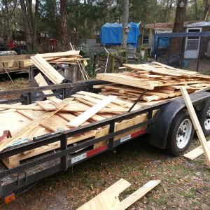 Trailer load of pallet wood
