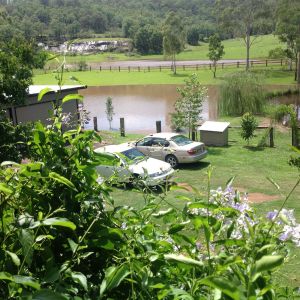 Flood waters to the left, ducks dam to the right...