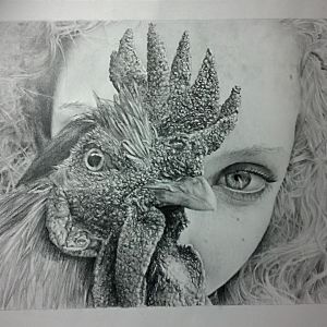 This is a graphite drawing of my two buddies, Silver and Sam!