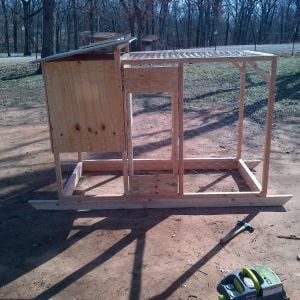 a small house and run im building for a friend ,need to put on hinges and put nest box in...i have one in use just like this and it has worked out well for our two ladies .