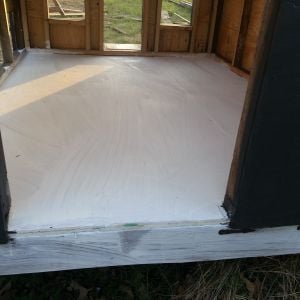 The floor has been sealed to help prevent mold and mildew and other such wonderful things.