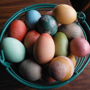 decorated brown eggs
