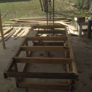 This is the bottom of the coop and the run area.  The whole area is wrapped in 1/2 inch hardware cloth.