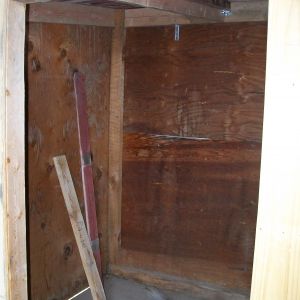 This is the inside of the 6' x 8' coop so far.