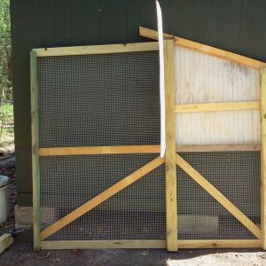 I'm a carpenter so i do have skills for this type of thing (I guess)I made one side just like the other, 7 foot long 6 foot tall 3 foot wide and 4x4x3 of it will be the actual coop and with the plan of adding on to the run later