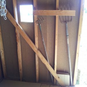 A coop just isn't a coop without a pitch fork.  :-)