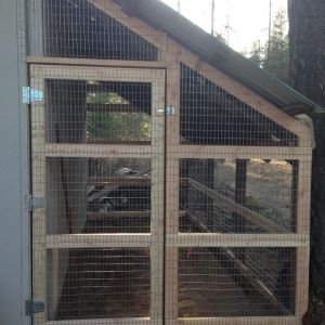 Our Chicken pen...the coop is built inside the attached shed.