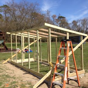 Walls and roof  framed