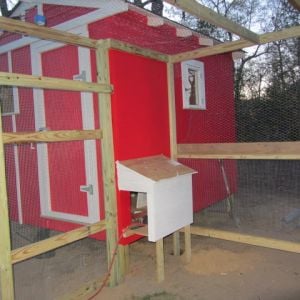 I still have to put a gate on the pen burry hardware cloth around the pen build a ramp for the chickens build stairs and do the interior of the coop