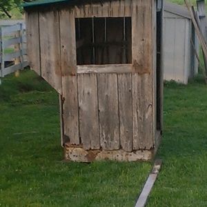 Here it is...the original chicken coop-before any renovations. It does have character though. LOL