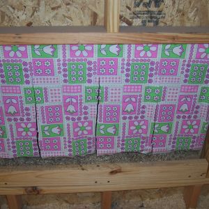 Added some girlie touches to the nesting boxes.