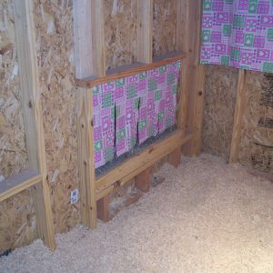 Nesting box is on the left storage space is on the right.