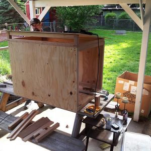 Duck hutch in progress.