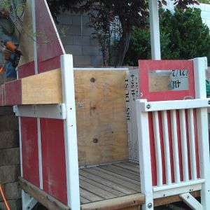 Everything was recycled materials.  The plywood was salvaged construction materials.