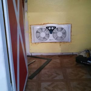 Life's tough in my coop.  No A/C, just fans.  These fans can blow or exhaust air with the flip of a switch.  Hopefully this will make the coop more comfortable when the temps heat up here in Las Vegas.
